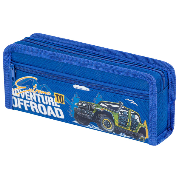 Пенал ЮНЛАНДИЯ ЮНИОР, 2 отделения, полиэстер, "Offroad", 21х8х6 см, 273813 Пенал ЮНЛАНДИЯ ЮНИОР, 2 отделения, полиэстер, "Offroad", 21х8х6 см, 273813