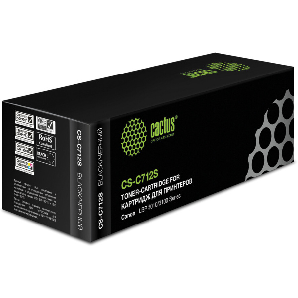 Картридж лазерный CANON (712) LBP-3010/3100, ресурс 1500 стр. CACTUS СОВМЕСТИМЫЙ Картридж лазерный CANON (712) LBP-3010/3100, ресурс 1500 стр. CACTUS СОВМЕСТИМЫЙ