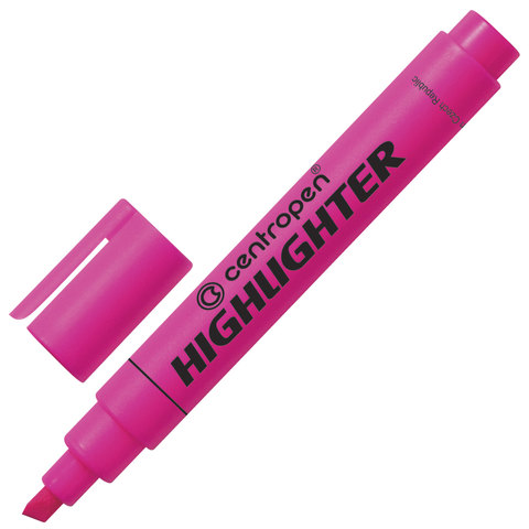 Текстмаркер CENTROPEN, скошенный наконечник 1-4,6 мм, неоновый розовый, 8852/1Р
