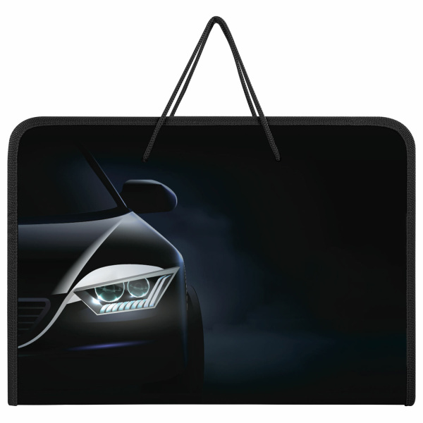 Папка для труда на молнии с ручками ПИФАГОР А4, 1 отд., пластик, органайзер, Car flash, 272231