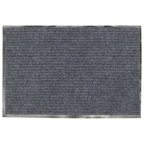 Коврик входной ворсовый влаго-грязезащитный VORTEX, 90*60см, серый, 22087