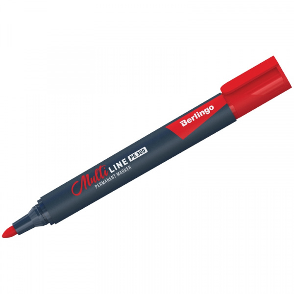 Маркер перманентный Berlingo "Multiline PE300" красный, пулевидный, 3мм BMc_16203