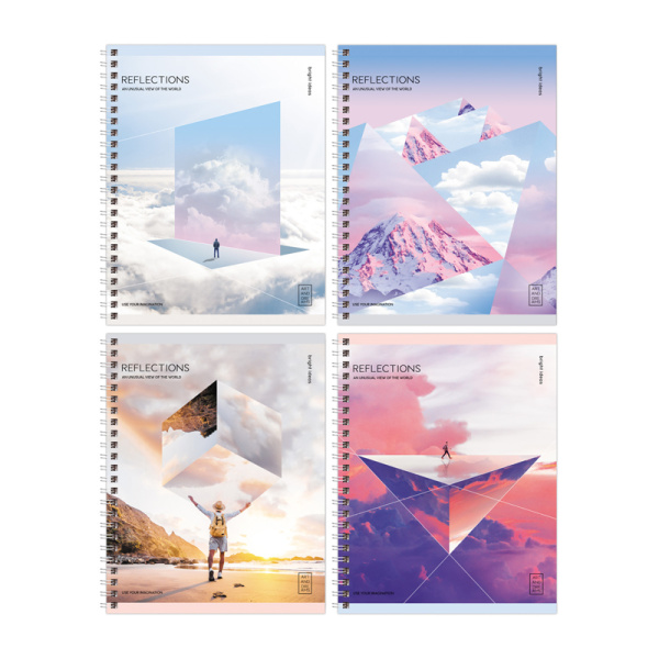 Тетрадь 48л. на спирали клетка BG "Reflection"