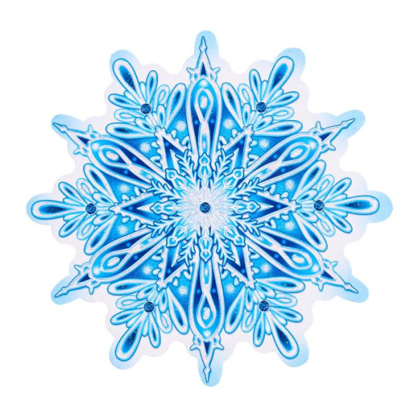 Украшение на скотче-мини "Новогодняя!" снежинка 3, глиттер