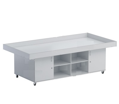 Стол для робототехники с дверками, 2400х1200х770мм, серый