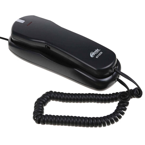 Телефон RITMIX RT-003 black, набор на трубке, быстрый набор 13 номеров, черный, 15118343