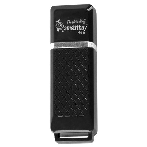 Флэш-диск 4GB SMARTBUY Quartz USB 2.0, черный, SB4GBQZ-K