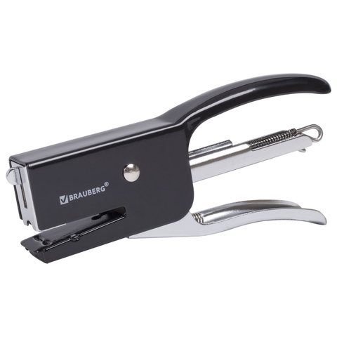 Степлер-плаер BRAUBERG "Antwort", №24/6, до 25 листов, металлический корпус, черный, 226873