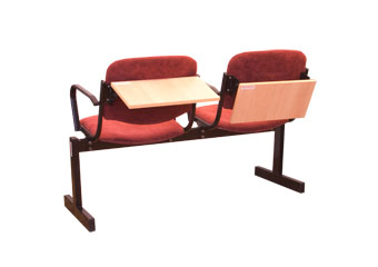 Блок стульев 2х местный не откид.мягкий с подлокотниками, лекцонный