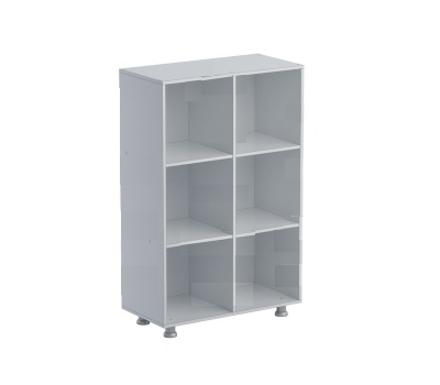 Шкаф-стеллаж "Мозаика" двухсекц., 6 ячеек, 801х420х1260мм, серый