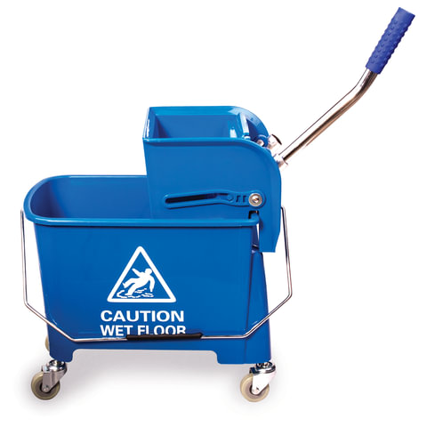 Тележка уборочная BRABIX, ведро 20 л, механический отжим,универсальная для ОФИСА/ДОМА, синяя