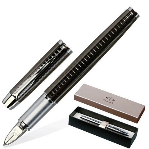 Ручка PARKER "5-й пишущий узел" IM Premium Deep Gun Metal Chiselled корпус латунь, хром. детали