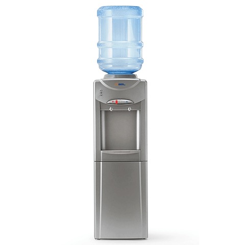 Кулер для воды AEL LD-AEL-326C, напольный, НАГРЕВ/ОХЛАЖДЕНИЕ, шкафчик, 2 крана, серебристый, 00077