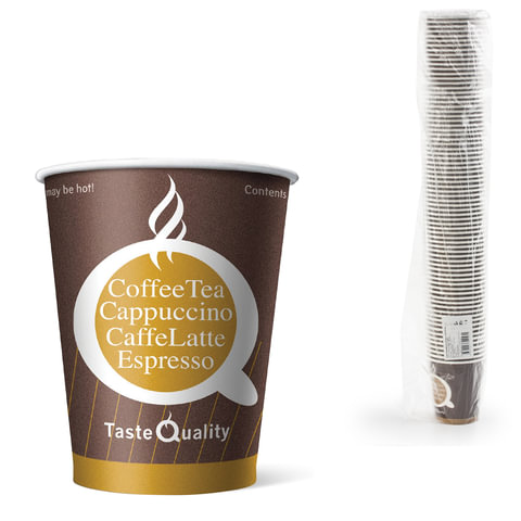 Одноразовые стаканы 250 мл, КОМПЛЕКТ 75 шт., бумажные однослойные, цветная печать, холодное/горячее
