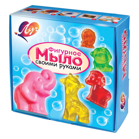 Набор для изготовления мыла ЛУЧ "Африка": мыльная основа, краситель, стакан, 5 форм, стек, 22С1426-0