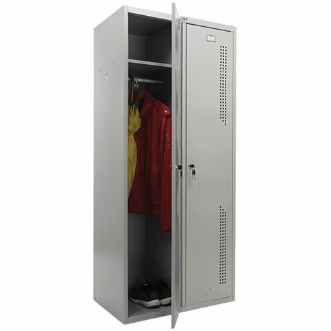 Шкаф металлический для одежды ПРАКТИК "LS-21-80", двухсекционный (в1830*ш813*г500мм;40кг),разборный