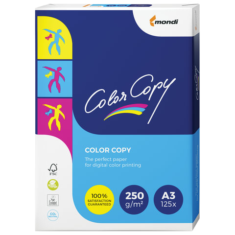 Бумага COLOR COPY А3, 250г/м, 125л., д/полноцв.лазерной печати, А++, Австрия, 161%(CIE), ш/к 43782