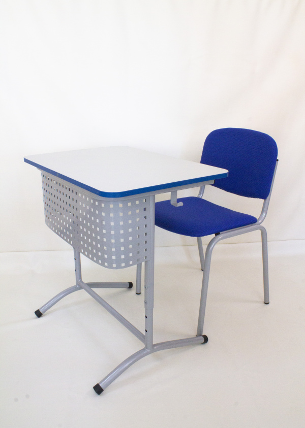 Стул мягкий М270 (оф.ткань синяя, м/к серый)