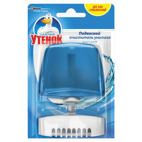 Освежитель WC (для туалета) жидкий ТУАЛЕТНЫЙ УТЕНОК 55 мл, "Морской", ш/к 90827