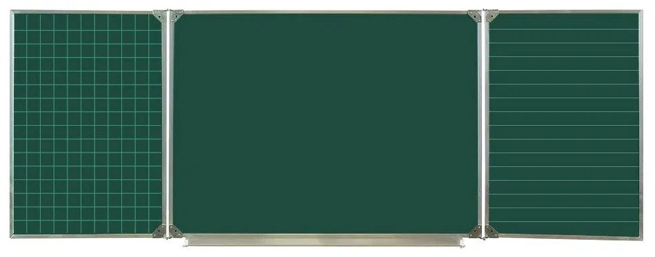 Трехэлементная разлинованная доска "Клетка Линейка" меловая магнитная 200х75 см ДР(з)-31кл