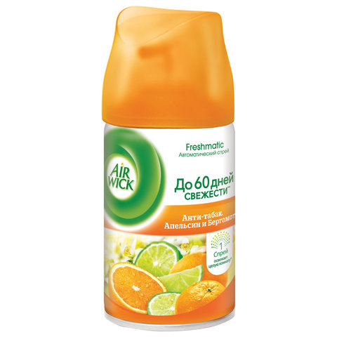 Сменный баллон 250 мл, AIRWICK "Анти-табак. Апельс/бергамот", для автоматических освежителей, универ