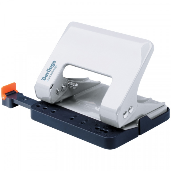 Дырокол энергосберегающий Berlingo "Smart Technology" 15л, метал, фиксатор, линейка, белый DDm_15102