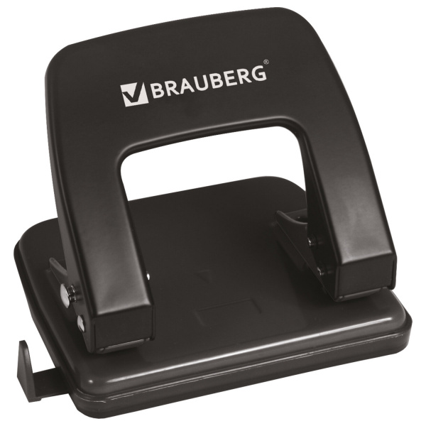 Дырокол BRAUBERG "Classic", до 25 листов, черный