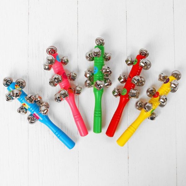 Погремушка с бубенцами "Смайлики", цвета МИКС