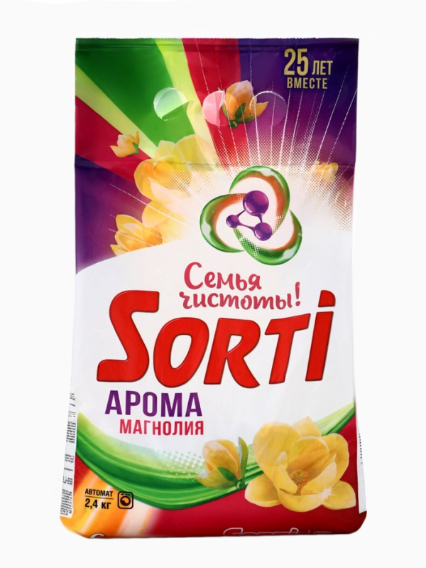 Стиральный порошок Sorti автомат 2,4кг, "Арома Магнолия"