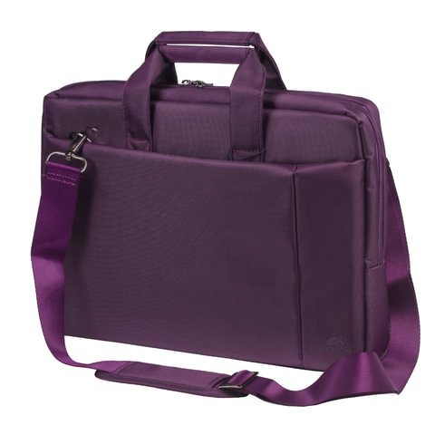 Сумка деловая RIVACASE 8231 purple, отделение для планшета и ноутбука 15,6", ткань, пурпурная, 39x29