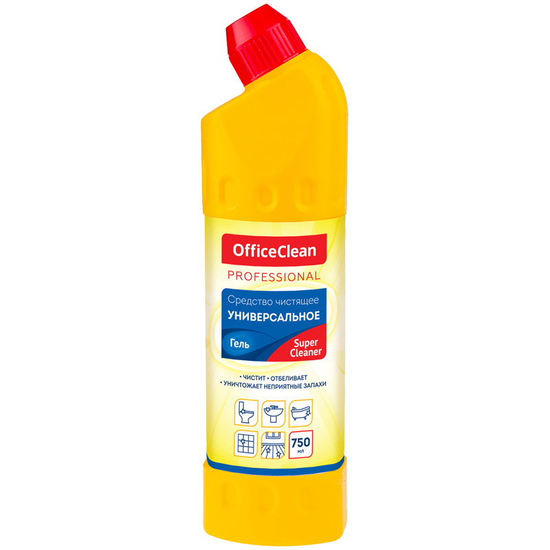 Средство для туалета OfficeClean "SuperCleaner", гель универсальный, 750мл Средство для туалета OfficeClean "SuperCleaner", гель универсальный, 750мл
