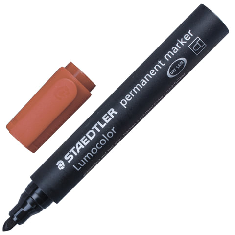Маркер перманентный (нестираемый) STAEDTLER (Штедлер, Германия) "Lumocolor", круг.нак, 2мм, корич, 3 Маркер перманентный (нестираемый) STAEDTLER (Штедлер, Германия) "Lumocolor", круг.нак, 2мм, корич, 3