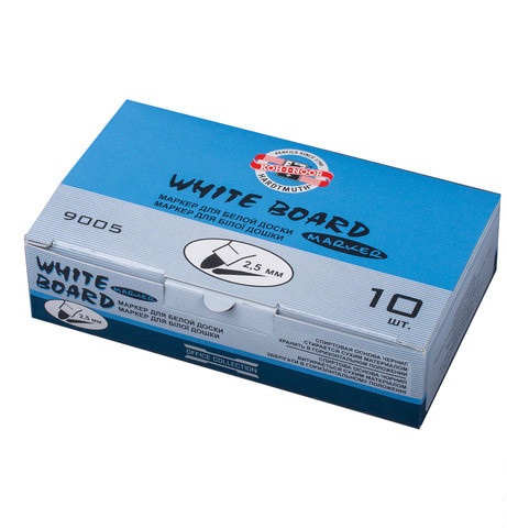 Маркер для доски KOH-I-NOOR круглый наконечник, ширина линии 2,5 мм, зеленый, 7790052501KSRU