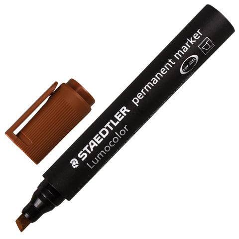Маркер перманентный (нестираемый) STAEDTLER (Германия) LUMOCOLOR, скошенный, 2-5мм, коричневый,350-7