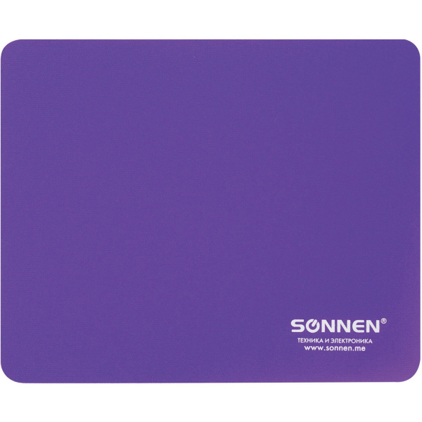 Коврик для мыши SONNEN "PURPLE", резина + ткань, 220х180х3 мм, 513307