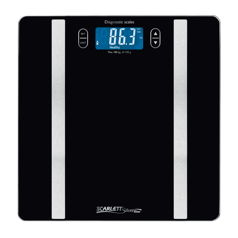 Весы напольные SCARLETT SL-BS34ED42, электронные, 3 в 1, максимальная нагрузка 150 кг, квадратные, с