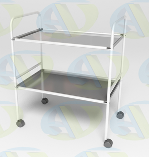 Столик медицинский инструментальный, 740*450*885 мм. стекло/нжс