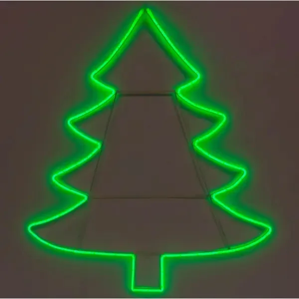 Каркасная светодиодная фигура уличная елочка неон зелёная