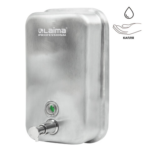 Диспенсер для жидкого мыла ЛАЙМА PROFESSIONAL, 1 л, нержавеющая сталь, матовый