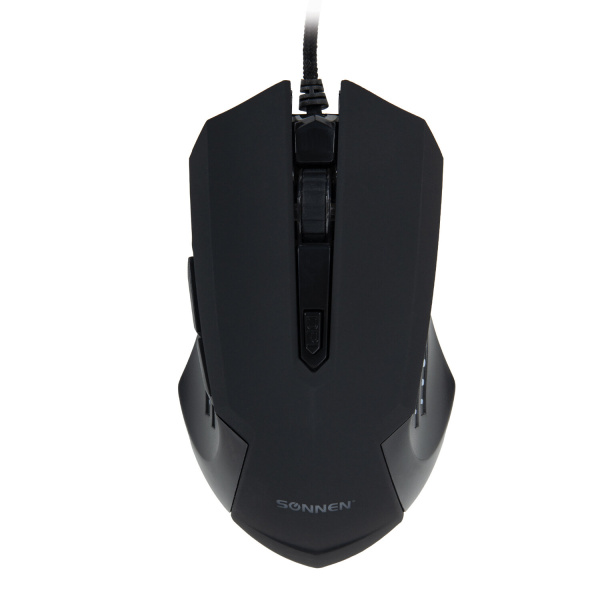 Мышь проводная игровая SONNEN I3, пластик, 6 кнопок, 800-3200 dpi, LED-подсветка, черная, 513523 Мышь проводная игровая SONNEN I3, пластик, 6 кнопок, 800-3200 dpi, LED-подсветка, черная, 513523