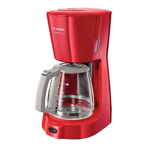 Кофеварка капельная BOSCH TKA3A034, 1100Вт, объем 1,25л, подогрев, красная