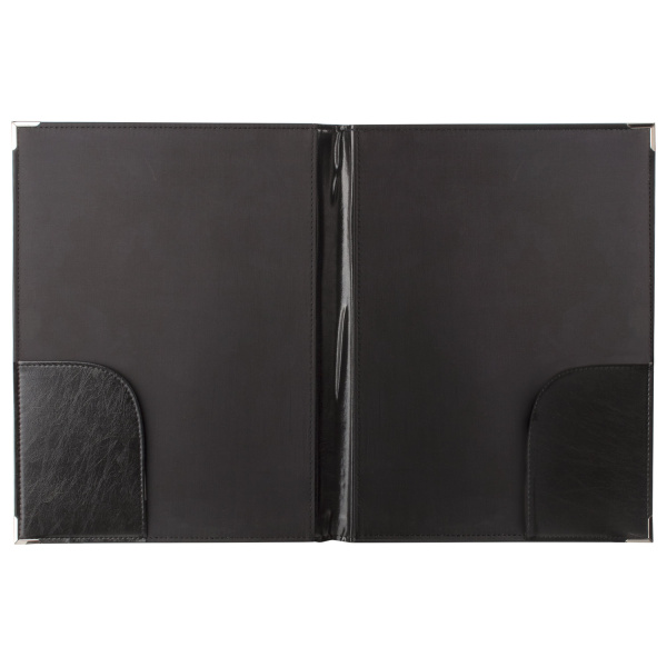Папка адресная из кожзама без надписи, 33х25х2см, черный, 165