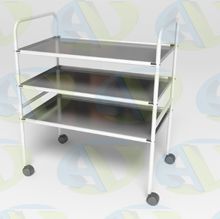 Столик медицинский инструментальный, 740*450*885 мм, 3 полки нжс 