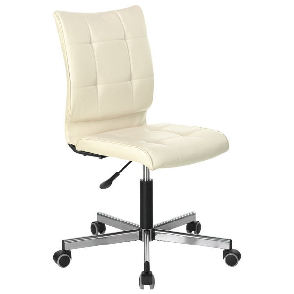 Кресло BRABIX "Stream MG-314", без подлокотников, пятилучие серебристое, экокожа, бежевое