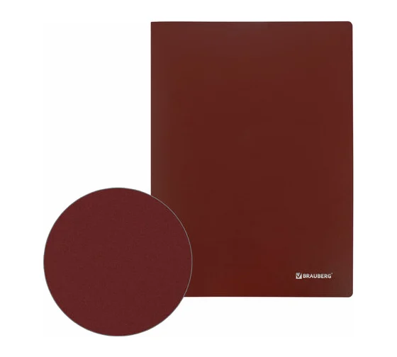 Папка 20 вкладышей BRAUBERG "Office", красная, 0,5 мм, 271325