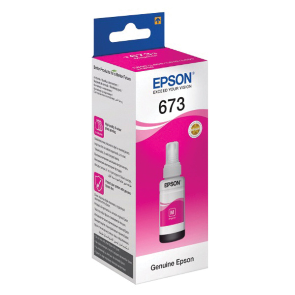 Чернила EPSON (C13T67334A) для СНПЧ Epson L800/L805/L810/L850/L1800, пурпурные, оригинальные Чернила EPSON (C13T67334A) для СНПЧ Epson L800/L805/L810/L850/L1800, пурпурные, оригинальные