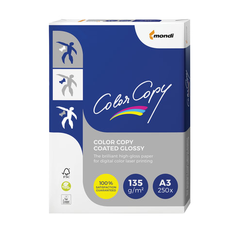 Бумага А3 COLOR COPY GLOSSY белая мел глянц 135г/м 250л.класс "А++"Австрия,белизн 138%(CIE),ш/к24880
