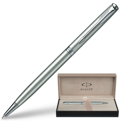 Ручка шариковая PARKER Sonnet Stainless Steel Slim CT корпус нерж. сталь, хромированные детали