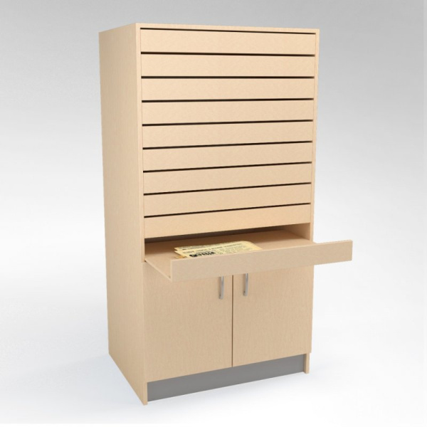 Шкаф для газет с 10 полками, 750х550х1450мм, клен танзау