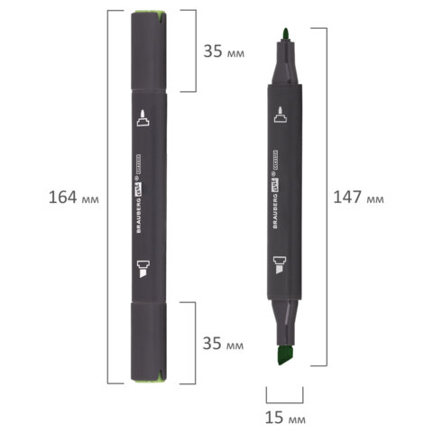 Маркер для скетчинга ХУДОЖЕСТВЕННЫЙ 1мм-6мм BRAUBERG ART CLASSIC, ЗЕЛЕНЫЙ (G515), 151786